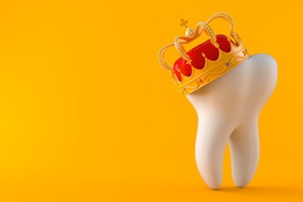 Tooth wearing tiny dental crown