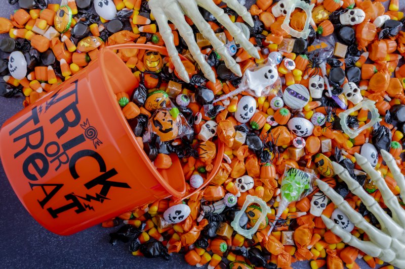 Bucket of Halloween candy