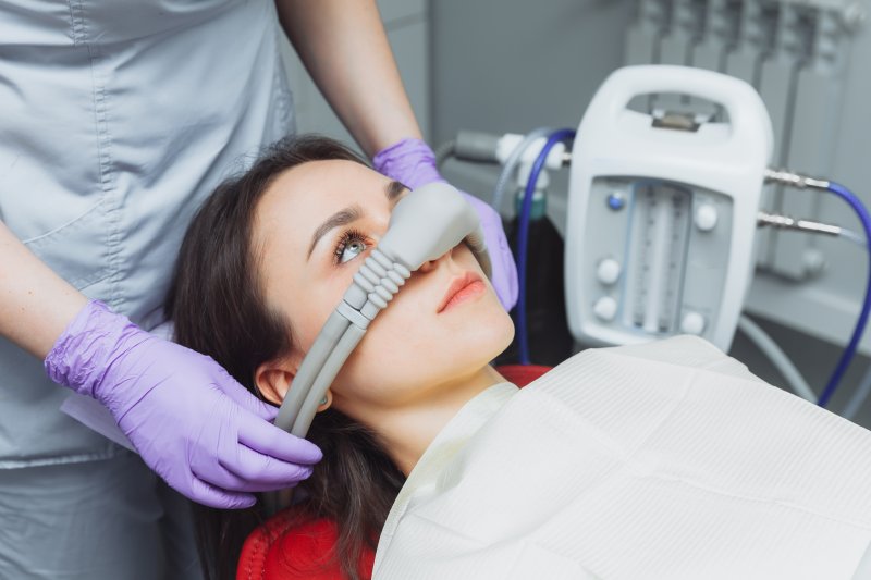 patient getting nitrous oxide treatment